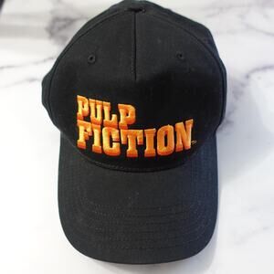 Pulp Fiction Hat Cap Snap Back One Size Black Orange Embroidered Movie 90s Logo